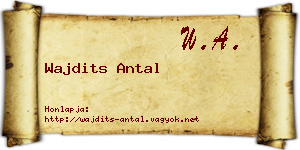 Wajdits Antal névjegykártya